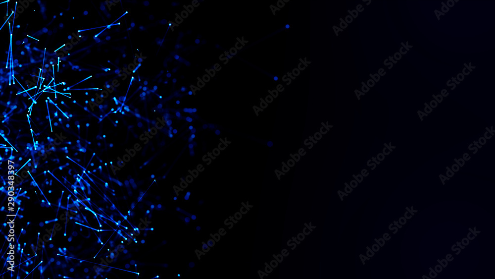 Canvas Prints dark blue background. abstract futuristic with bokeh background.