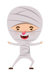 cute little boy with mummy costume