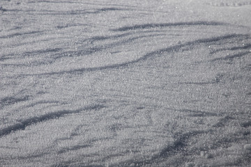 Wavy structure of frost snow on the mountains