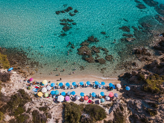 Aerial view of the beach in summer season