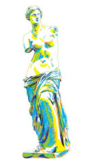 Venus is armless. Greek statue. The famous work of art. Statue without hands.