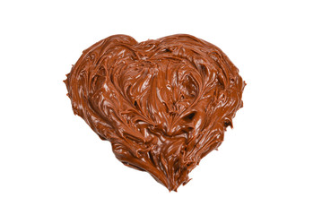 Chocolate cream isolated on white background.
