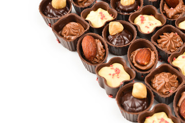 Mix of tasty chocolate candy collection.