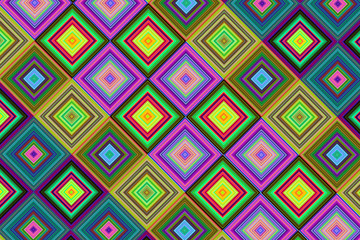 Multi-colored diamond pattern background.