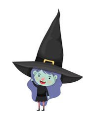 cute little girl with witch costume