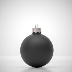 Close-up of a modern black Christmas bauble