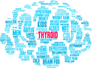 Fototapeta na wymiar Thyroid Word Cloud on a white background. 