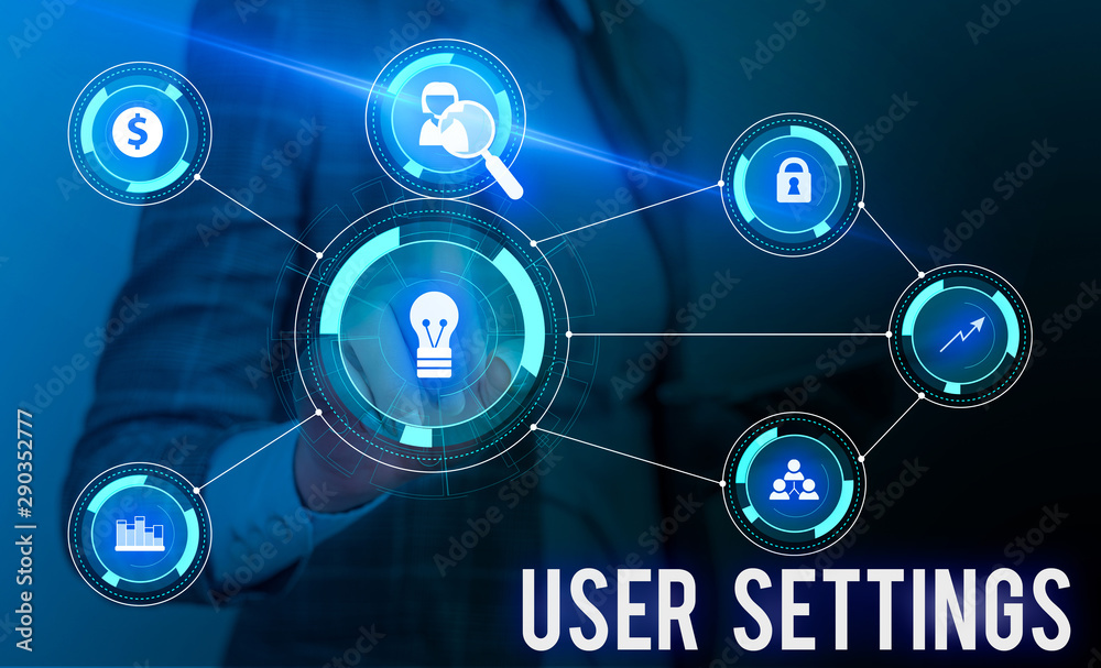Poster conceptual hand writing showing user settings. concept meaning configuration of appearance operating