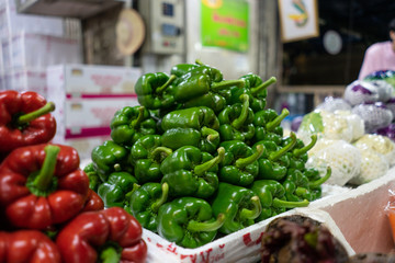 Green Bell pepper at local market