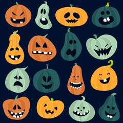 Abstract colorful Halloween,illustration background with Pumpkins. autumn illustration for Halloween