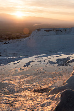 Picturesque limestone hills in sunset
