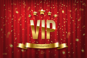 VIP event invitation realistic illustration