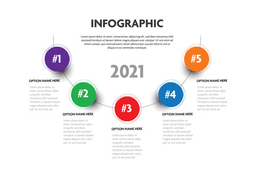Infographic Layout with Five Connected Options