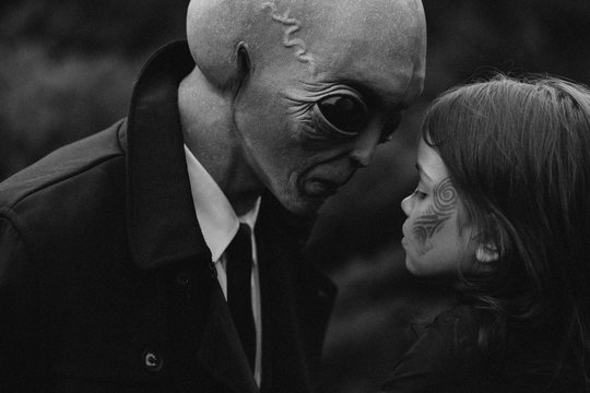Alien and little girl