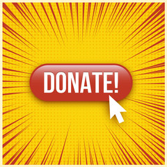 Donate red website button illustration