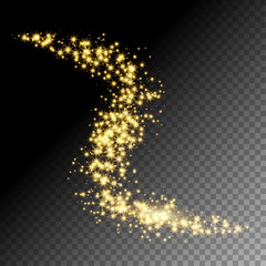Golden glittering star way vector illustration