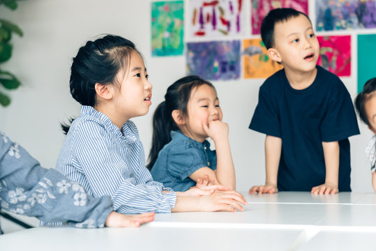 Preschool kids  in classroom