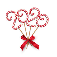 Christmas candy realistic vector illustration