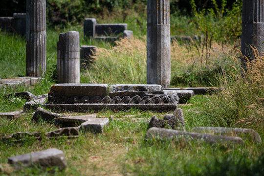 Ancient agora in Limenas Thassos, Greece