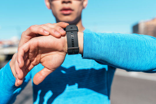 Handsome asian man ready for training.