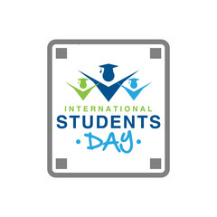 International Students Day Flat illustration isolated on white Background