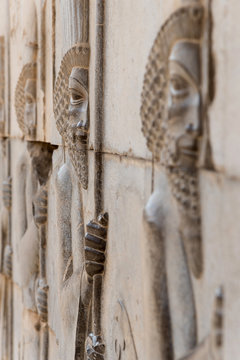 Relief in stone wall of ancient temple