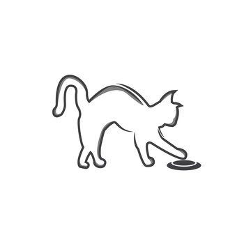Cat logo vector illustration. modern cat logo template isolated on white background