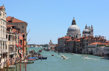 Fototapeta premium typical view of Venice in Italy with the Grand Canal which is th