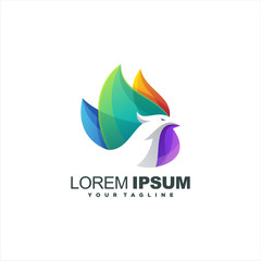 awesome gradient bird logo design