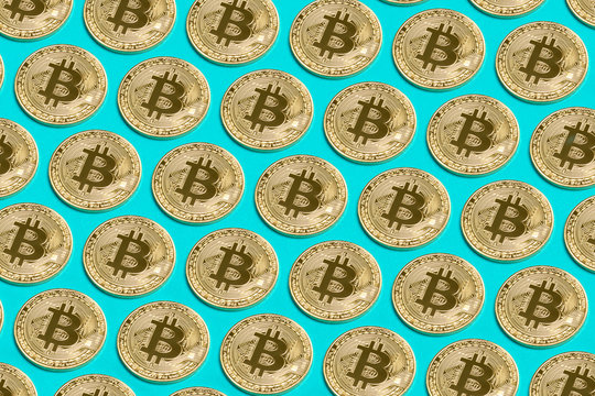 Bitcoin cryptocurrency concept coin on colorful background