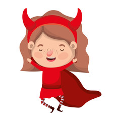 cute little girl with devil costume