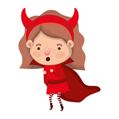 cute little girl with devil costume