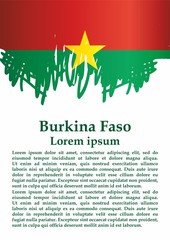 Flag of Burkina Faso, Burkina Faso country in West Africa. Template for award design, an official document with the flag of Burkina Faso. Bright, colorful vector illustration for graphic and web desig