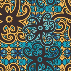 seamless pattern of dayak ethnic pattern. Traditional Indonesian fabric motif. Borneo style. vector design inspiration. Creative textile for fashion or cloth