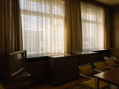 Moody Retro-Styled Office Meeting Room