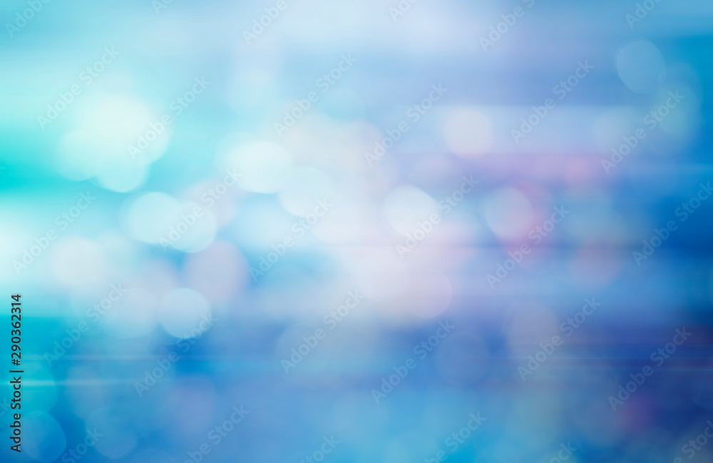 Wall mural blue abstract technology blur gradient background with motion speed light effect