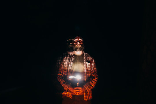 Creepy Man With Flashlight