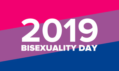 Celebrate Bisexuality Day. Bisexual Pride and Bi Visibility Day. Bisexual flag. Coming out. Celebrated annual in September 23. Festival and parade. Poster, card, banner, template, background. Vector