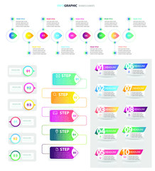 Set of abstract infographic template with a six steps for success. Business circle template with options for brochure, diagram, workflow, timeline, web design. Vector EPS 10