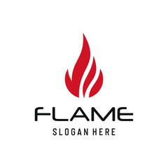 red flame logo design vector