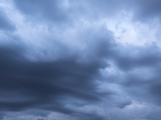 Beautiful various forms clouds in the high sky