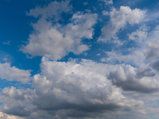 Fototapeta na wymiar Beautiful various forms clouds in the high sky
