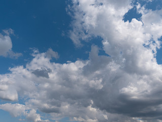 Beautiful various forms clouds in the high sky