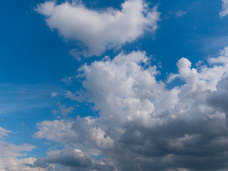 Beautiful various forms clouds in the high sky