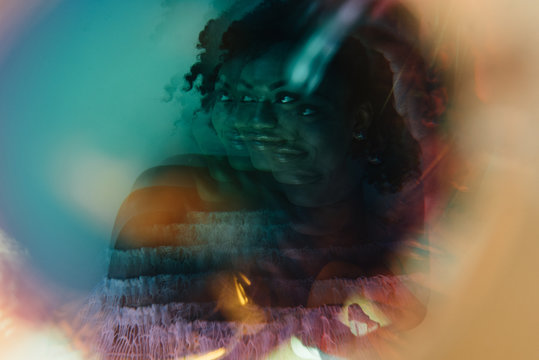 Kaleidoscope images of a young black woman