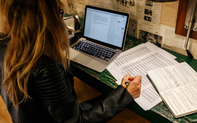 Female writer working