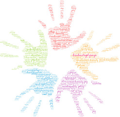 Disadvantaged Groups Word Cloud on a white background. 