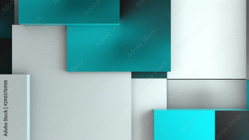 Aufkleber computer generated background chaotic transformation of large cubes into small cubes, top view. 3d r