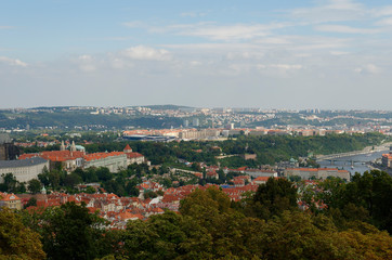 Fototapeta na wymiar panoramic view from Petrin Lookout Tower, Prague