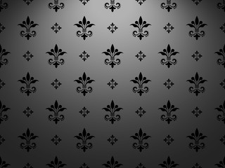 Wallpaper in the style of Baroque. Seamless vector background. Black floral ornament. Graphic pattern for fabric, wallpaper, packaging. Ornate Damask flower ornament